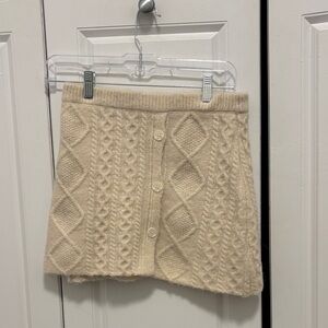 Cable Knit Cream Skirt